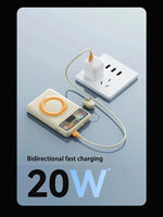 Lenovo10000mAh Magnetic Power Bank Portable Wireless Charger With Cable Fast Charging External Battery Stand For iPhone Xiaomi