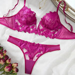 Floral San Valentín encantador breve panty ropa interior Sexy camisón elegante V ropa interior breve conjunto para dama