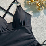 Sexy Red Black White One Piece Swimsuit Women Diamond Circle Deep V Neck Drawstring Side Slim Bathing Suit Holiday Swimwear 2026