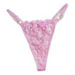 1pcs Low Rise Bow Sexy Lace Women Thongs Floral Panties Sexy Lingerie Solid Comfortable Erotic Elegant Lady G-string Underwear