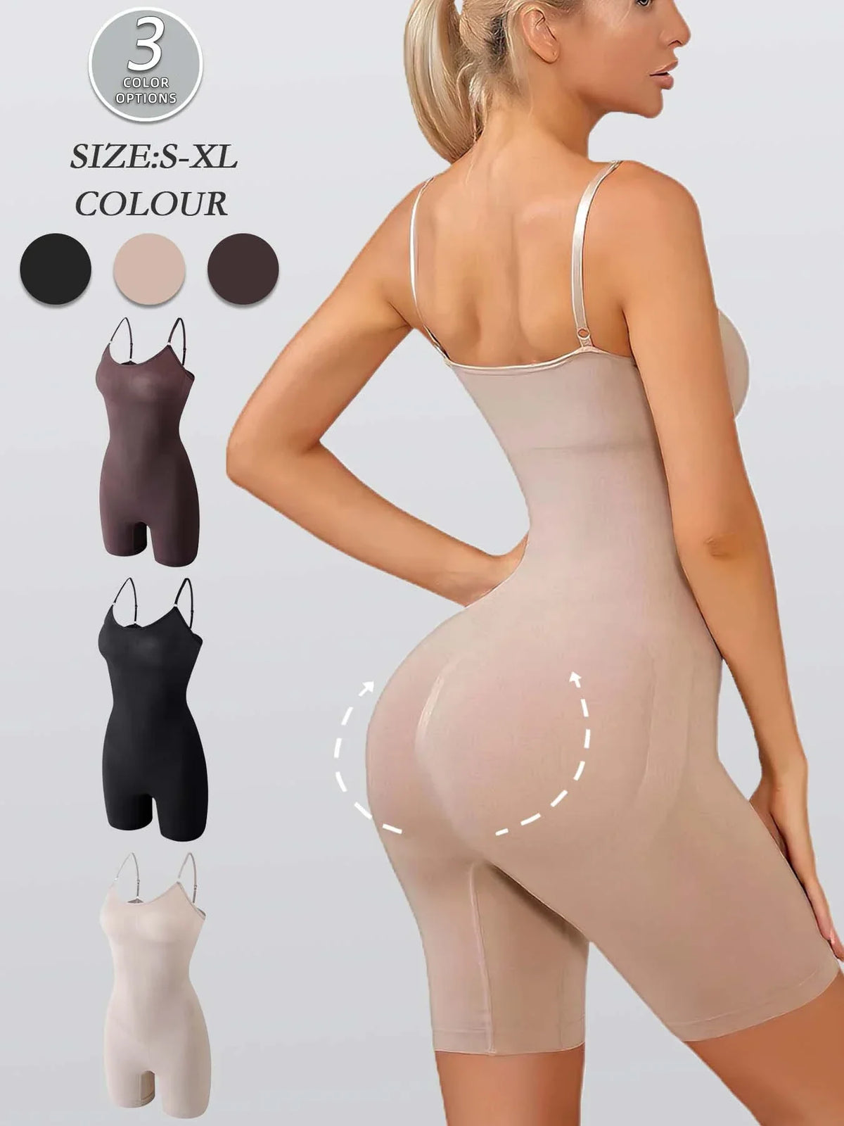 Women's Ultra-Soft Compression Bodysuit - Tummy Control Shaping Garment with Chest Uplift, Butt Lifter & Waist Slimmer