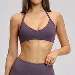 Summer Sports Bra Women Seamless Halter Top Fitness Bra High Support Push-up Open Back Gym wear Running Yoga Workout Underwear