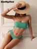 Sexy Bikinis 2024 Woman Bandeau Swimsuit Female Swimwear Women High Waist Bikini Set 2 Piece Summer Swim Beach Wear Bathing Suit test