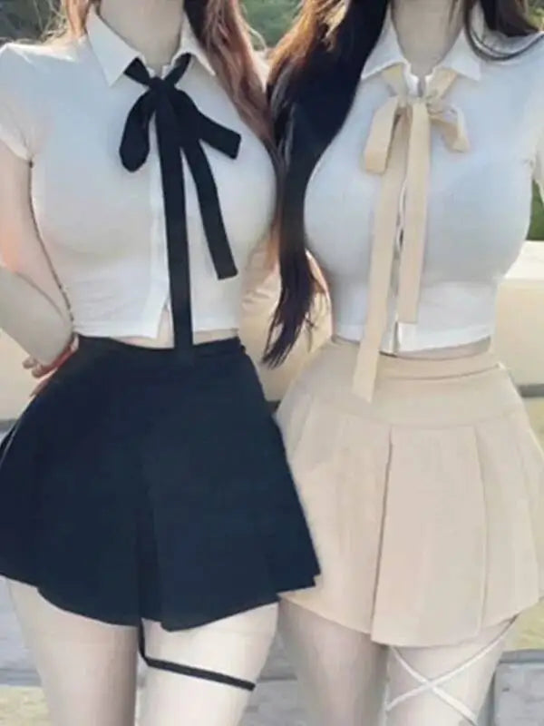 WOMENGAGA Korea Style Sexy Slim High Waist Strap A-line Half Length Skirt Fashion Women Skorts JK Sweet 2023 NewOW3W
