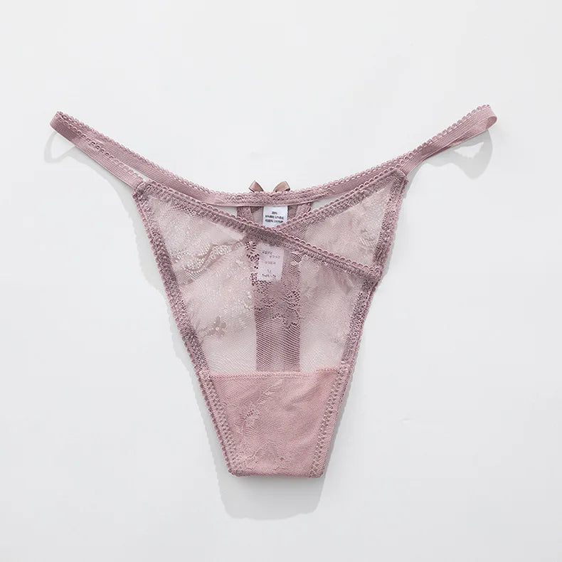 Girls Sexy G String Panties Women Lace Briefs Hollow Out Underwear Thong High Quality Transparent Underpants Lingerie Intimates
