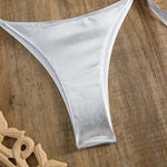 Sexy Gold Silver Red Strings Bikini 2024 Women Swimsuit Female Swimwear Thong Bikinis Set Brazilian Beach Bathing Suit Biquini