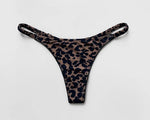 Women Panties Sexy G String Thong Ice Silk Seamless Underwear Leopard T Back Girls Briefs Leopard Underpants Plus Size S-XL