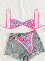 Sexy Coffee Polka Dot Print Bikini Set 2026 Women Pleate Push Up Bra Hollow Out Thong Swimsuit Summer Pool Bathing Suit Swimwear