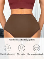 1PCS Women High Waist Seamless Panties Tummy Control Briefs Soft Breathable Solid Basic Underwear Ladies Lingerie S-XXL