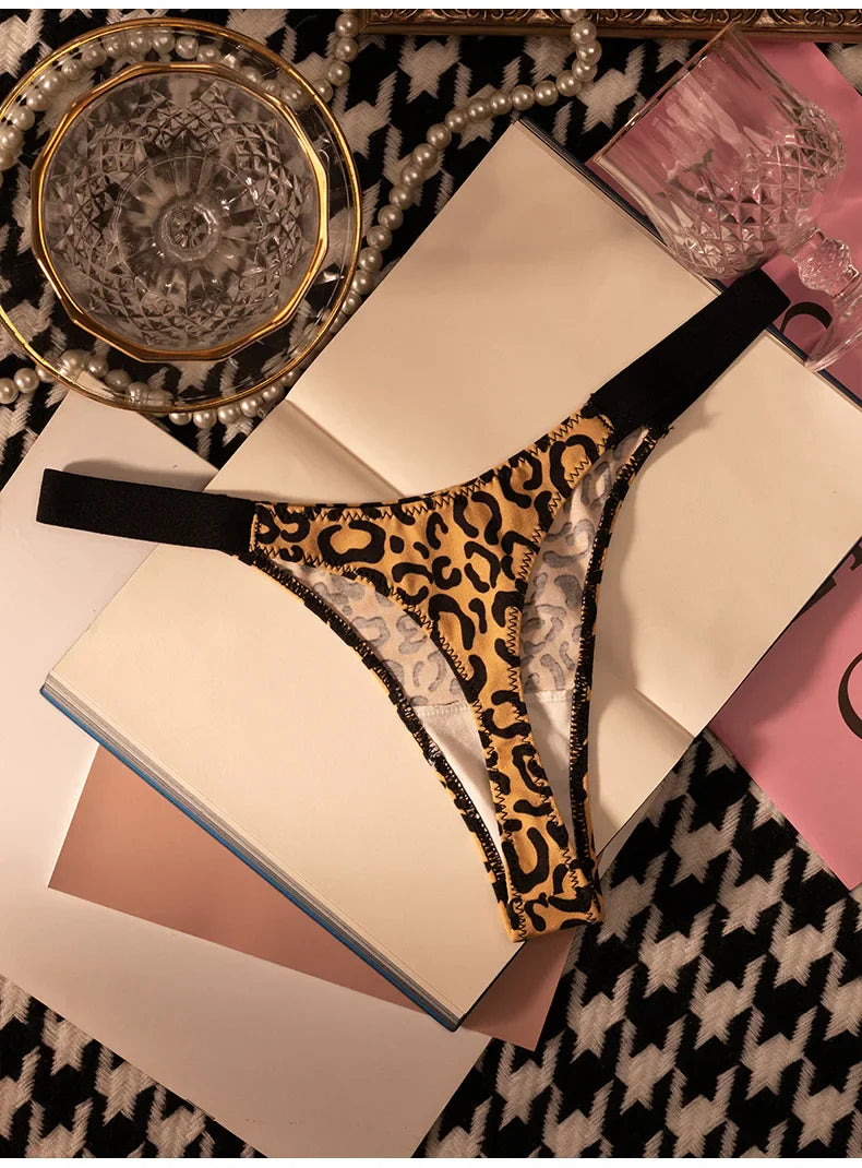 Cotton Sexy Women Panties Leopard Zebra Printed Seamless Girls Briefs Thong Girls G String Fitness Low Waist T-back Size S-XL