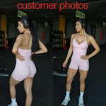 NCLAGEN Yoga Sets Women Gym Clothes ongline Strappy Top Shorts Activewear Sports 2 Piece Fitness Suit Running Workout Sportwear