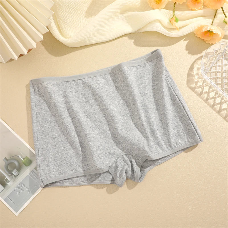 New 4PCS Women's Panties Cotton Seamless Sports Boxers Underwear Female Solid Color Cozy Lingerie Intimate Underpants XS-XL