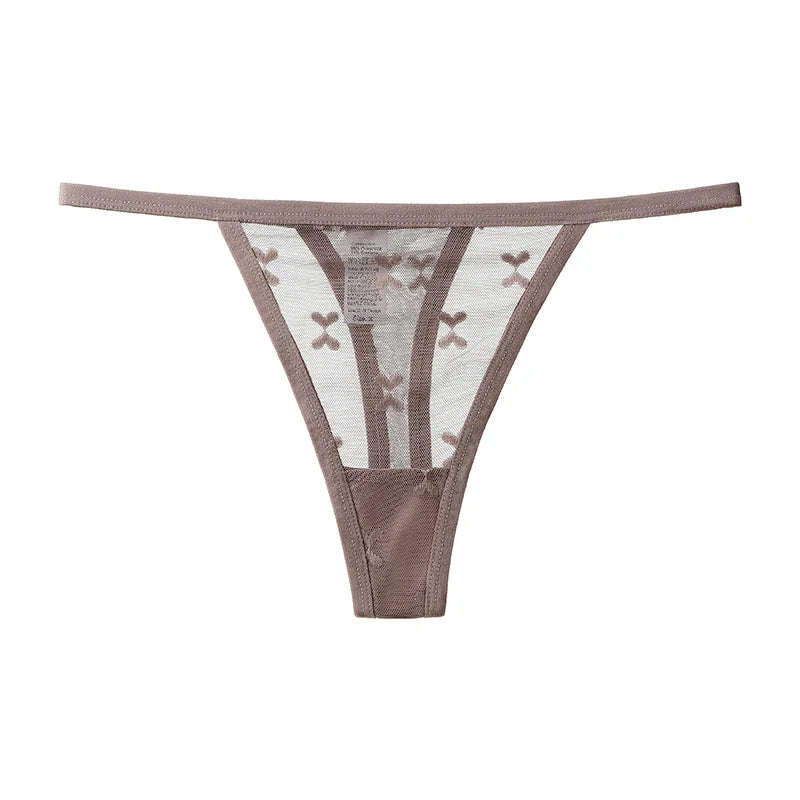 Lace Women Panties G String Sexy Thong Seamless Underwear T Back Transparent Low Waist Girls Briefs Underpants Plus Size S-XL