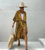 Beach Cover Ups for Swimwear Women Black Tie Dye Kimono Swimsuit Cape Summer Dress 2022 Beachwear Outfits Sales