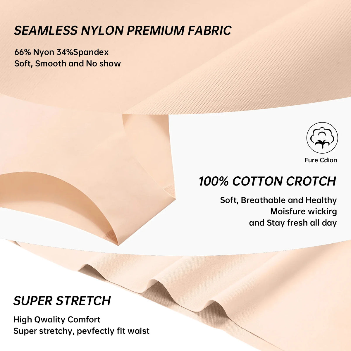 Women Sexy Panties LingerieHigh Waist Seamless Underwear Breathable Comfort Briefs S-2XL Thong