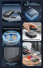 LDNIO 140W Fast Charger With Magsafe Wireless Charger For Iphone 16 15 14 13 12 Pro Max Phone/Laptop/iPad Usb fast Chargers