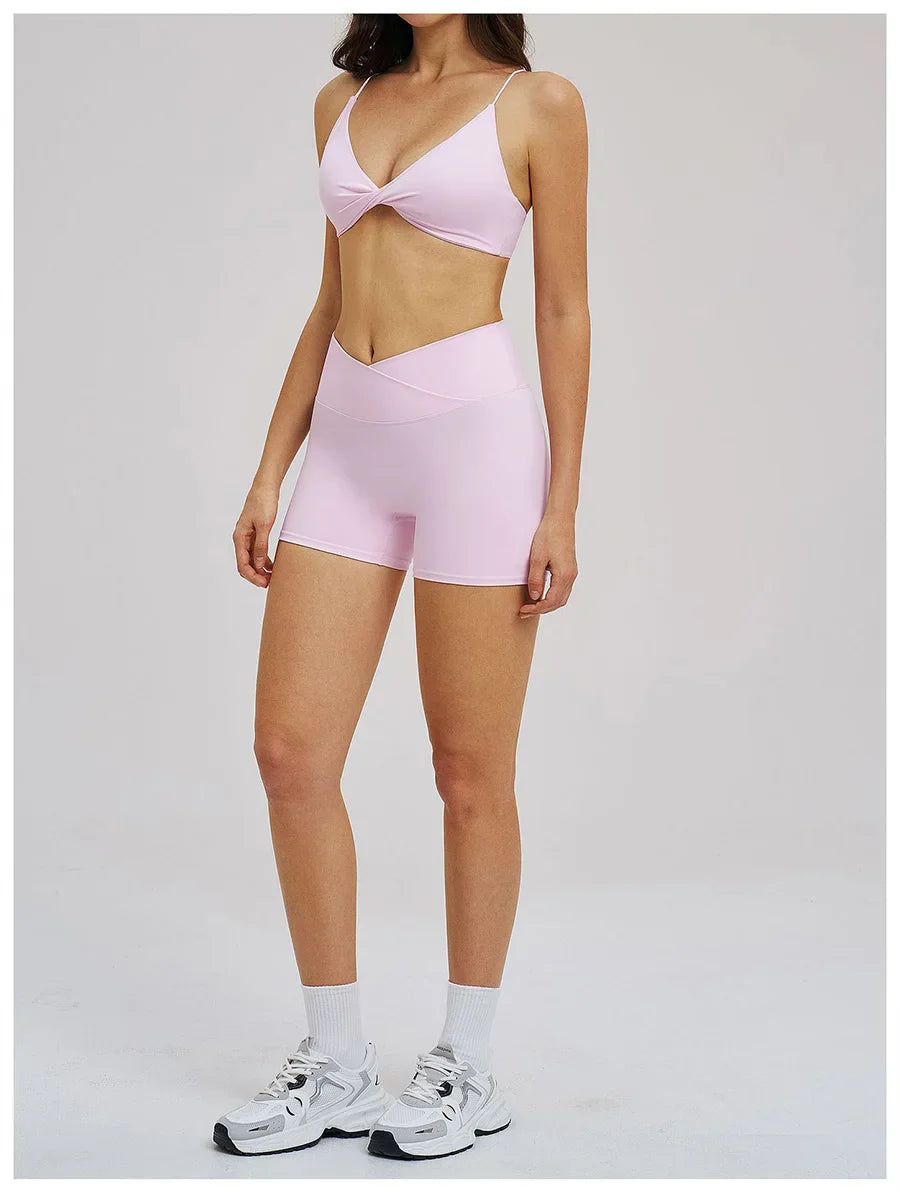 Women 2 Piece Gym Workout Set Female Bra Yoga Shorts Vest Fitness Wear Quick-DrySports Bra Suits Sportswear Tracksuit Outfits