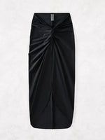 2025 New Pure Color Long Split Bikini Cover up Beach Dress Women Sexy Half Skirt Cross Border Fashionable Casual Wear