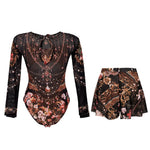 2026 Printed Long Sleeve Swimsuit Sexy Swimwear Women Backless Surf Swim Suit Slimming Bathingsuit Bikini Bodysuit Beachwear