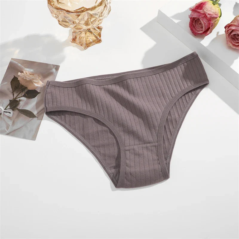 3PCS Women's Cotton Briefs Panties Female Sexy Low Waist Underwear M-XL Breathable Panty Girls Comfortable Intimates Lingerie
