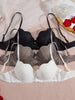 3PCS/Set Women's Floral Lace Bra Set French Underwear Comfortable Push up Bra Intimates Lingerie with Rhinestone Bow test
