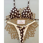 2026 Swimwear Women CuteCherry Print Brazilian Thong Bikini Set Sexy Thong Swimsuit Two Pieces Bathing Suit Women Beach Wear