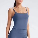 NCLAGEN GYM Tank Top With Built In Bra women's Yoga clothingrunning Square Neck fitness vest beautiful back sports Workout