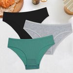 3PCS Women's Cotton Briefs Panties Female Sexy Low Waist Underwear M-XL Breathable Panty Girls Comfortable Intimates Lingerie