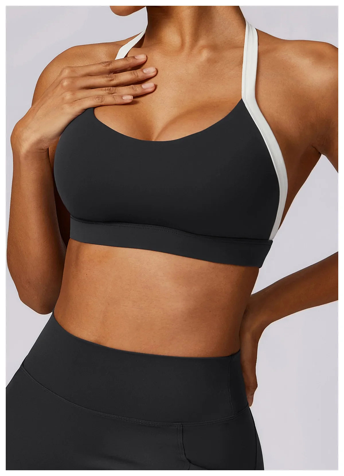 Women's Neck Hanging Back Beauty Yoga Bra Quick Drying Sports Underwear Gym Push Up Workout High-intensity Running Fitness Vest