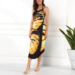 Sexy Butterfly Print Cover Up Swimwear Women Dress Summer Tunic Bikini Bath Sarong Wrap Skirt Swimsuit Elegant Lady Beachwear