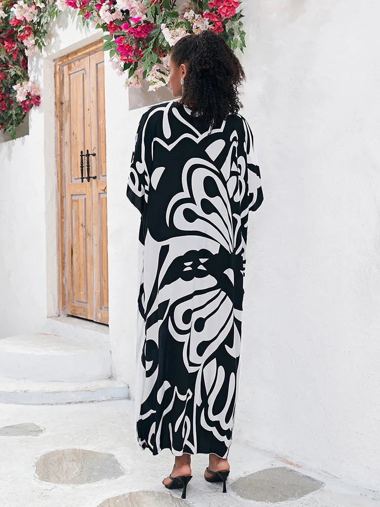 Beach Cover Up Pareo Kaftan Bikini Cover Up Robe De Plage Vestidos Playa Swimsuit Cover Up Bathing Suit Women Maxi Dress