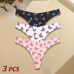 3Pcs Ultra-thin Seamless G-string Women Thongs Sexy Sweet Fruit Low-waist Panties Ladies Soft Cute Thongs Female S-XL T-Back