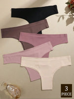 3PCS Seamless Ultra-thin Brazilian panties Maillard Panties Women Ice Silk Underwear Sexy Panty Low Waist G-string Female Solid