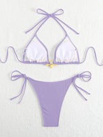 Sexy Black Micro Bikini 2025 Women Starfish Ornament Push Up Bra Tie Side Thong Swimsuit Summer Bathing Suit Holiday Swimwear