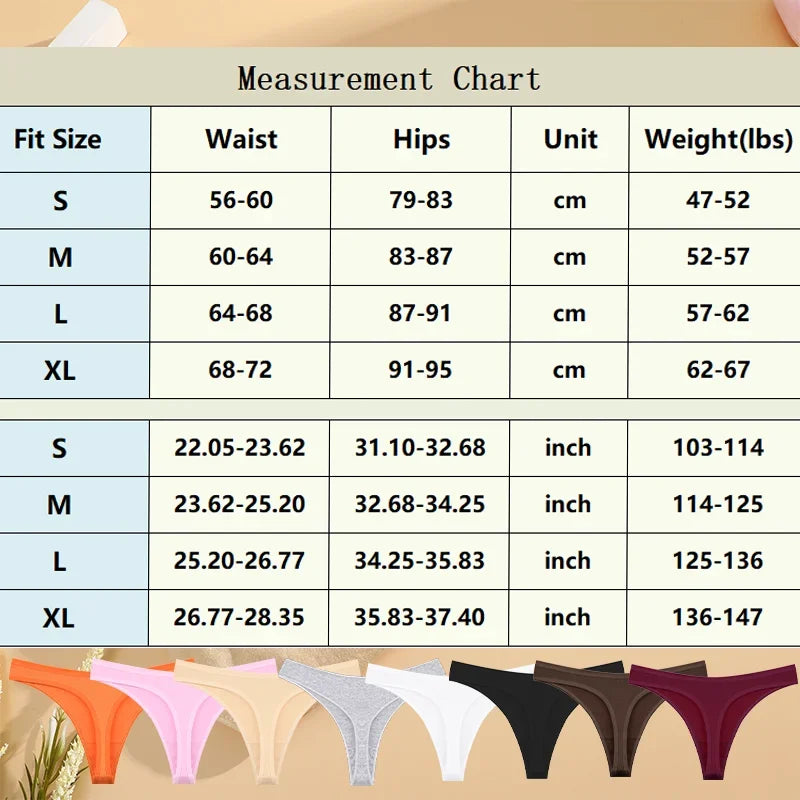 5Pcs Women Cotton Thongs Female Sexy Bikini Panties G-String Underwear Thongs Striped Panties Female Underwear T-Back Intimat