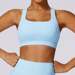 Hearuisavy Sports Bra Gym Underwear High Strength Shockproof Running Yoga Crop Top Breathable Pilates Push Up Fitness Tops Women