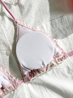 Sexy Pink Lace Micro Bikini 2026 Women Brazilian Push Up Bra Tie Side Thong Swimsuit Beach Holiday Bathing Suit 2 Piece Swimwear