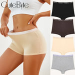 Finetoo Women's Panties Cotton Seamless Sports Boxers Underwear Female Solid Color Briefs Cozy Lingerie Intimate Underpant S-XXL