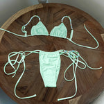 Beads Bikini 2025 Sexy Women Swimsuit Female Swimwear Micro Bikini Set Bandeau Swimming Suit Beachwear Pink Brazilian Biquini