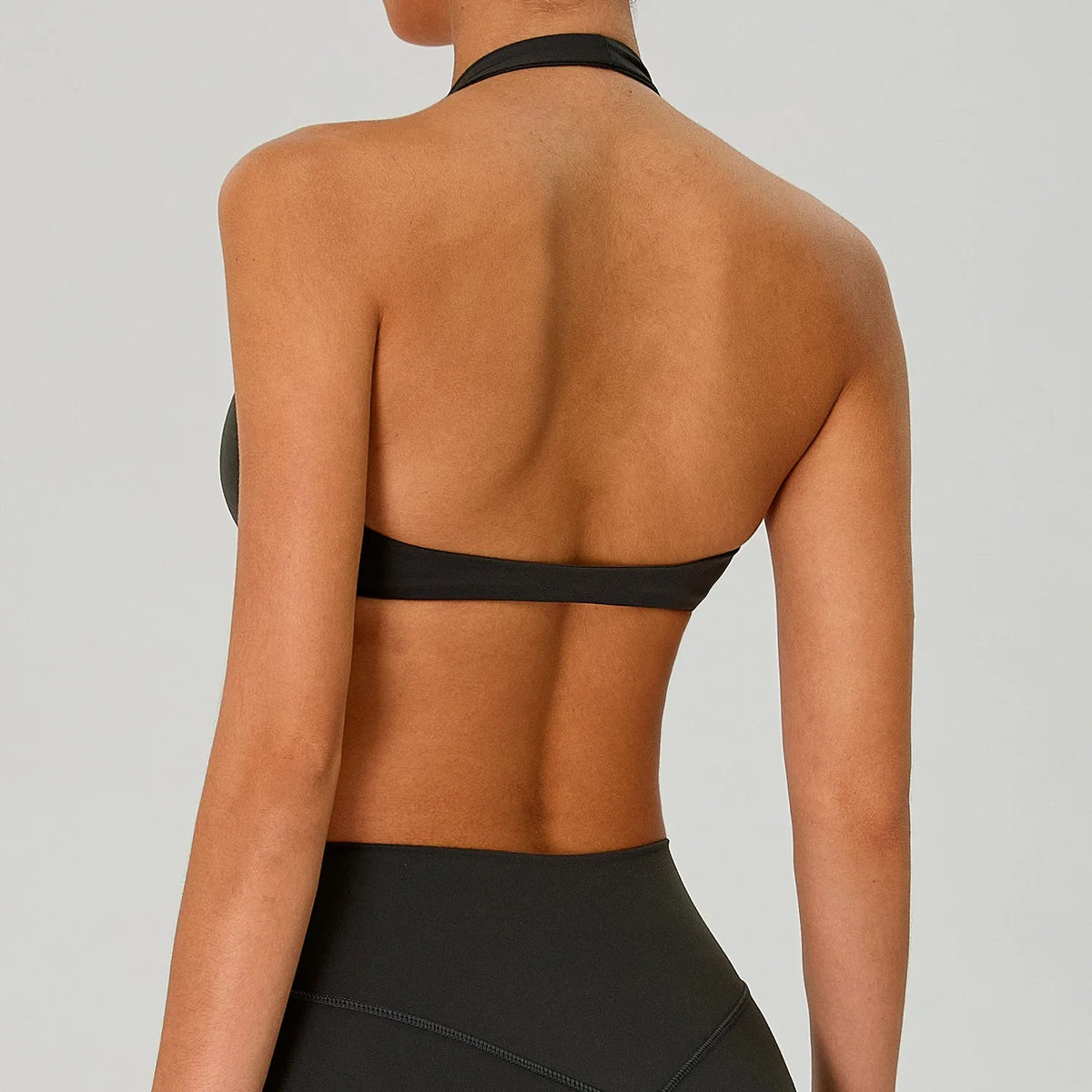 Fitness Sports Bra Women Halter Top High Support Push-up Open Back Gym Wear Hanging Neck Fitness Bar Yoga Bar Workout Underwear