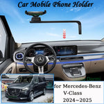 Car Phone Holder For Mercedes-Benz V-Class EQV 2024 2025 Navigation Screen Bracket Wireless Charger Stand Base Auto Accessories