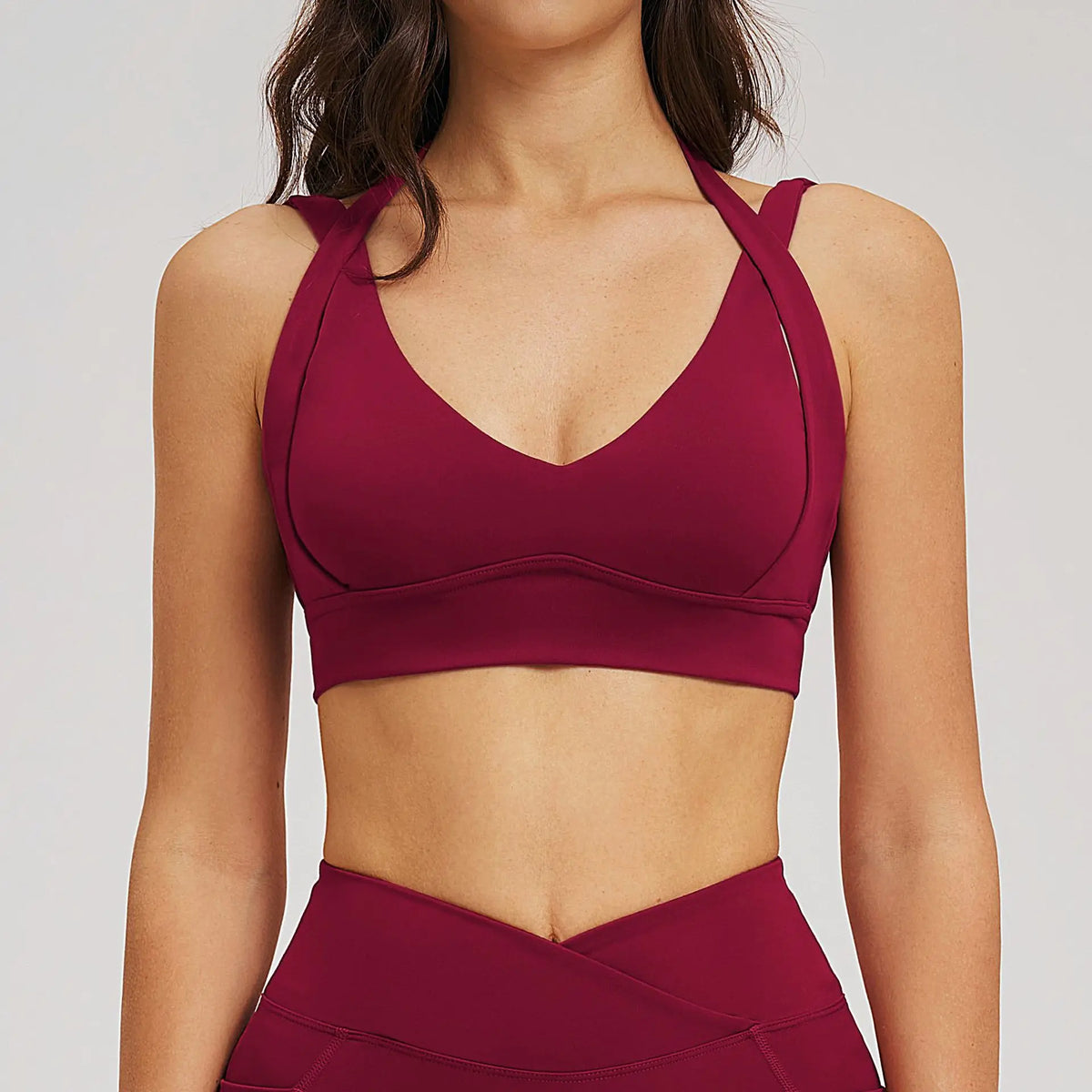 Workout Clothes Woman Gym Top Breathable Sports Bra Fitness Trainning Shoulder Strap Yoga Bra Outdoor Jogging Push Up Underwear