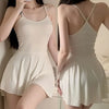 Sexy Sleeveless Open Back Pajamas Erotic Lingerie Women's Nightgowns Mini Dress Translucent Silk Nightdress Slip Sleeping Skirt test