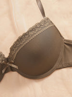 5Pcs Daily Lace Trim Women's Underwear Set Solid Ribbed Push up Bra Comfy & Fashionable Women Underwire Bras