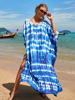 2025 Loose Boho Style Maxi Dress Print Face Swim Suit Cover-up Bohemian Dress Robe Plage Kaftan Maxi Dress Beach Wear Tunics
