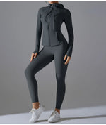 New Yoga Set 2PCS Sports Outfits Women Clothes Fitness Tracksuit Gym Legging Workout Long Sleeved Female Yoga Suit Sportswear
