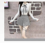 WOMENGAGA Korea Style Sexy Slim High Waist Strap A-line Half Length Skirt Fashion Women Skorts JK Sweet 2023 NewOW3W