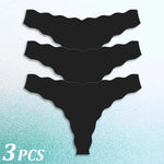3PCS Women Seamless Panties Wavy Design Ultra-thin Panties Women Ice Silk Underwear Sexy Panty Low Waist G-string Female Solid