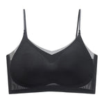 Ultra-Thin Breathable Ice Silk Top Bra Women's Seamless Back Halter Vest Wrap Bra Small Chest Together