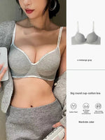Deep V Knitting Bra Women's Underwear Small Chest Sexy Push Up Lingerie Seamless Bra for Women Bra Thick Bralette 32-38AB